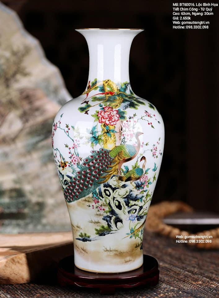 LỘC BÌNH HỌA TIẾT CHIM CÔNG - TỨ QUÝ